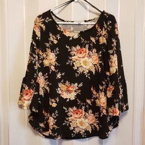 Womens Plus Size Floral Blouse